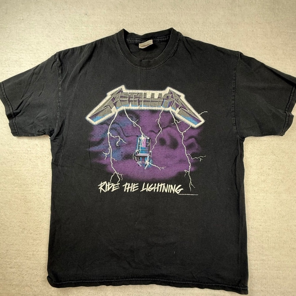 Vtg 1994 Metallica 2 sided Shirt Hanes Black Large 90s distressed double sided
